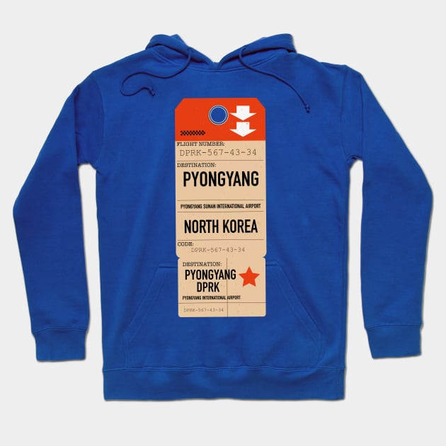 North Korea Pyongyang Travel ticket Hoodie by nickemporium1